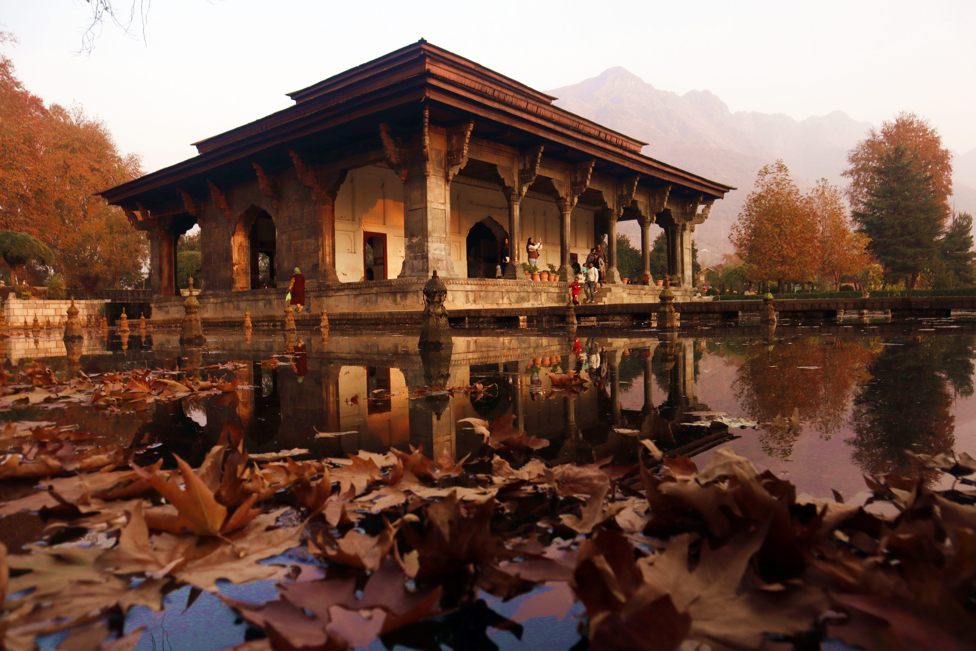 Autumn scene in a Mughal garden